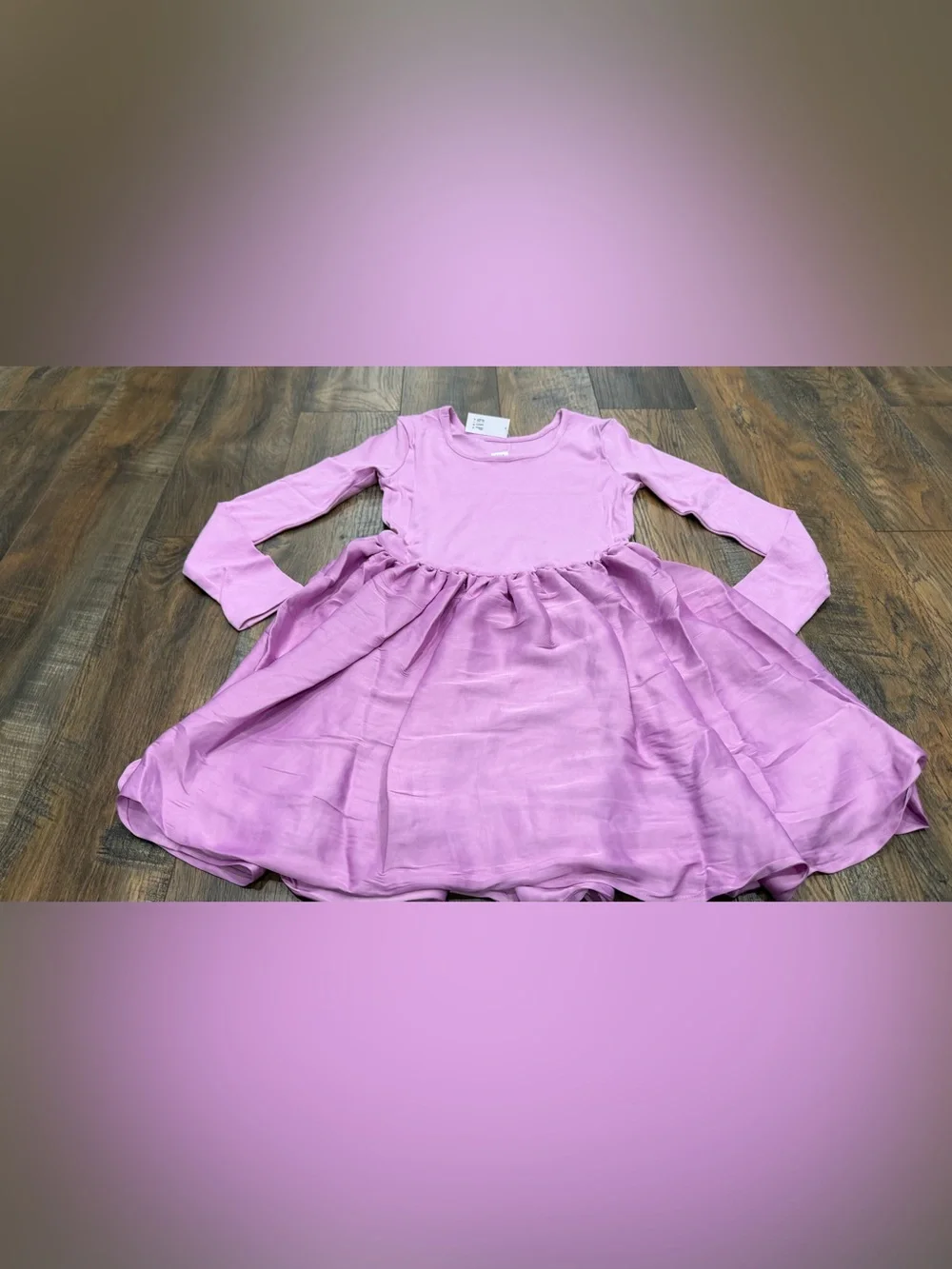 Gap Girls Long Sleeve Dress, Soft Knit Top Flowy Skirt, Pink, Size XL 12, NEW